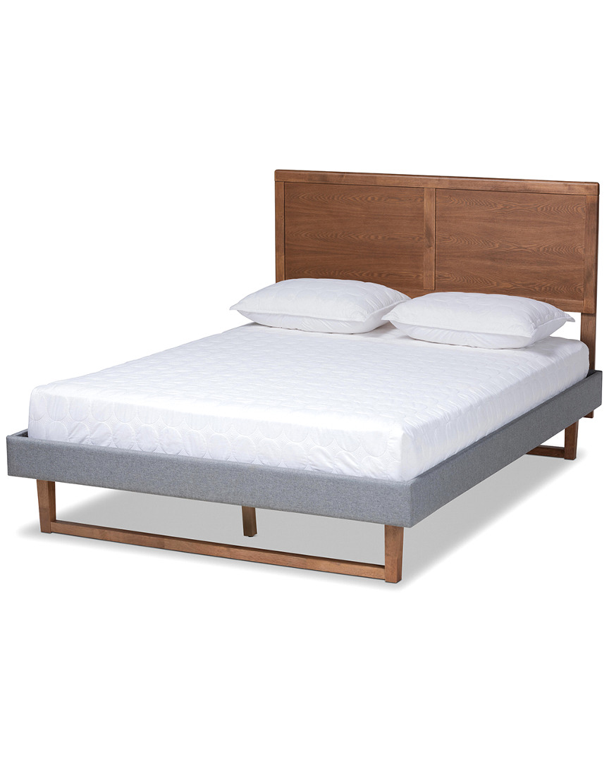 Baxton Studio Allegra Mid-century Modern Queen Size Platform Bed
