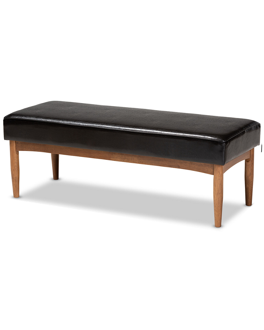 Baxton Studio Arvid Mid-century Modern Upholstered Wood Dining Bench