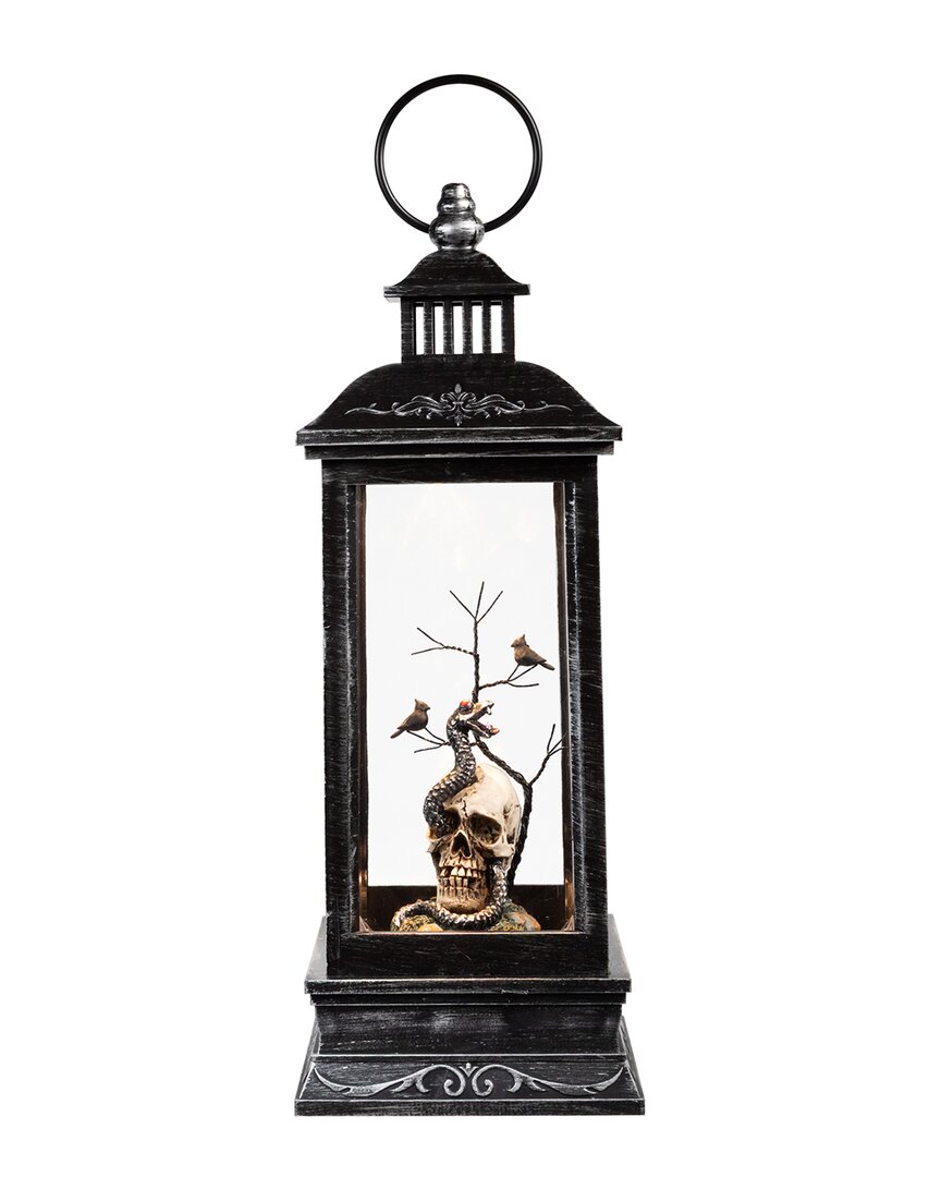 Northlight Led Lighted Skull Head Snake & Crows Halloween Lantern In Multi