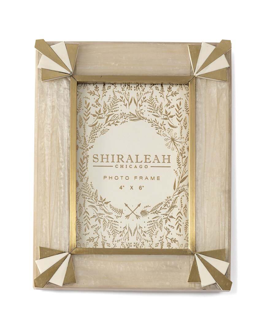 Shiraleah Ariston Corner Detail 4x6 Picture Frame In Ivory