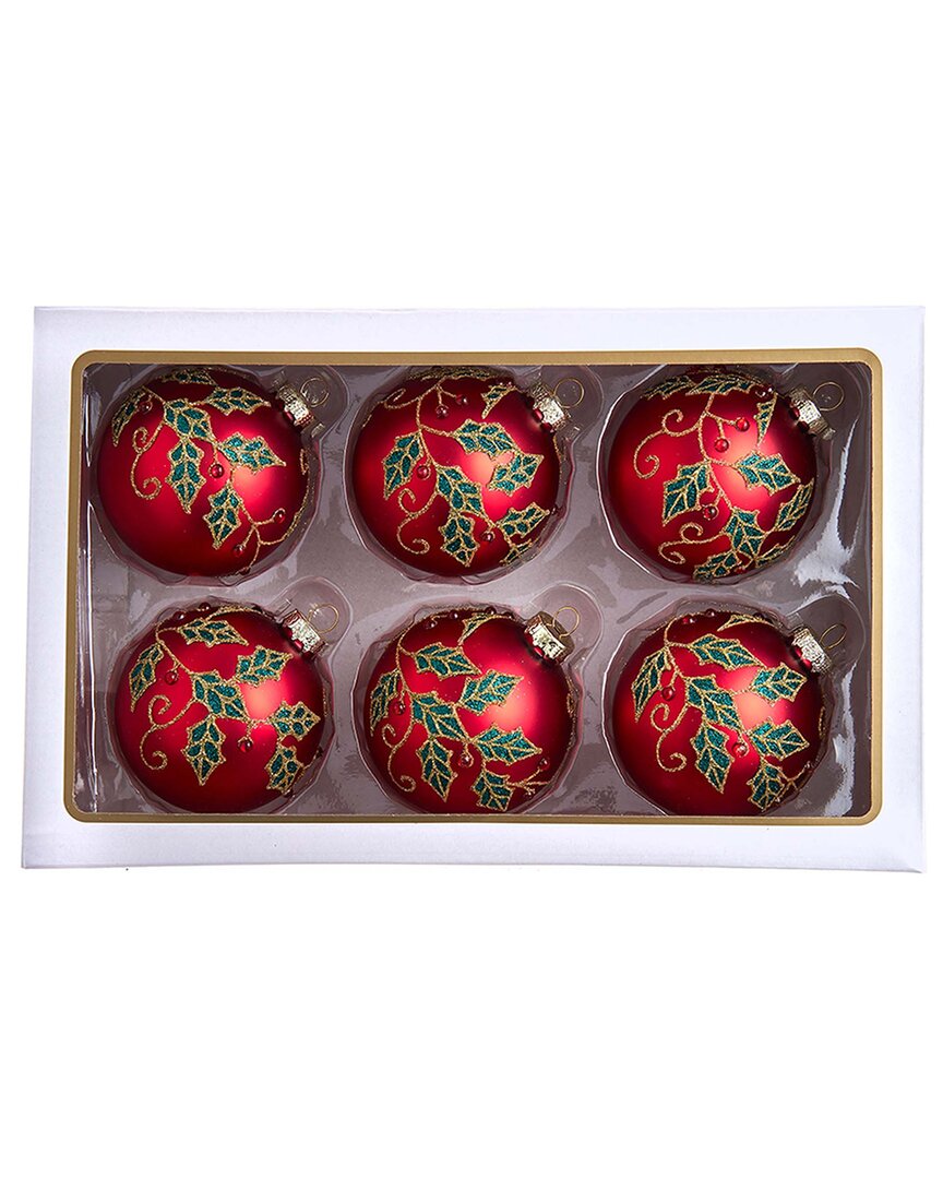 Kurt Adler Ornament Set In Red