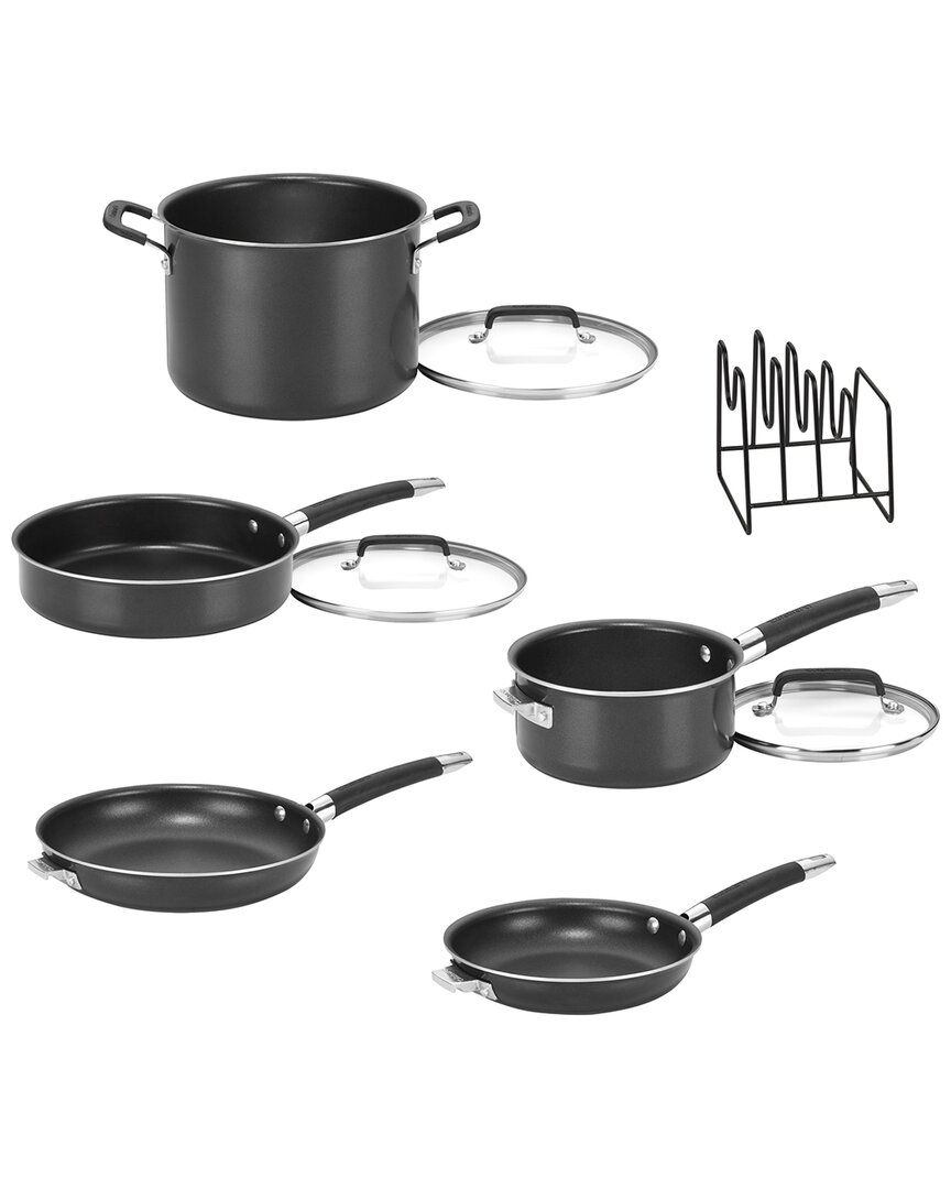 Cuisinart Nonstick 9pc Nesting Cookware Set In Black