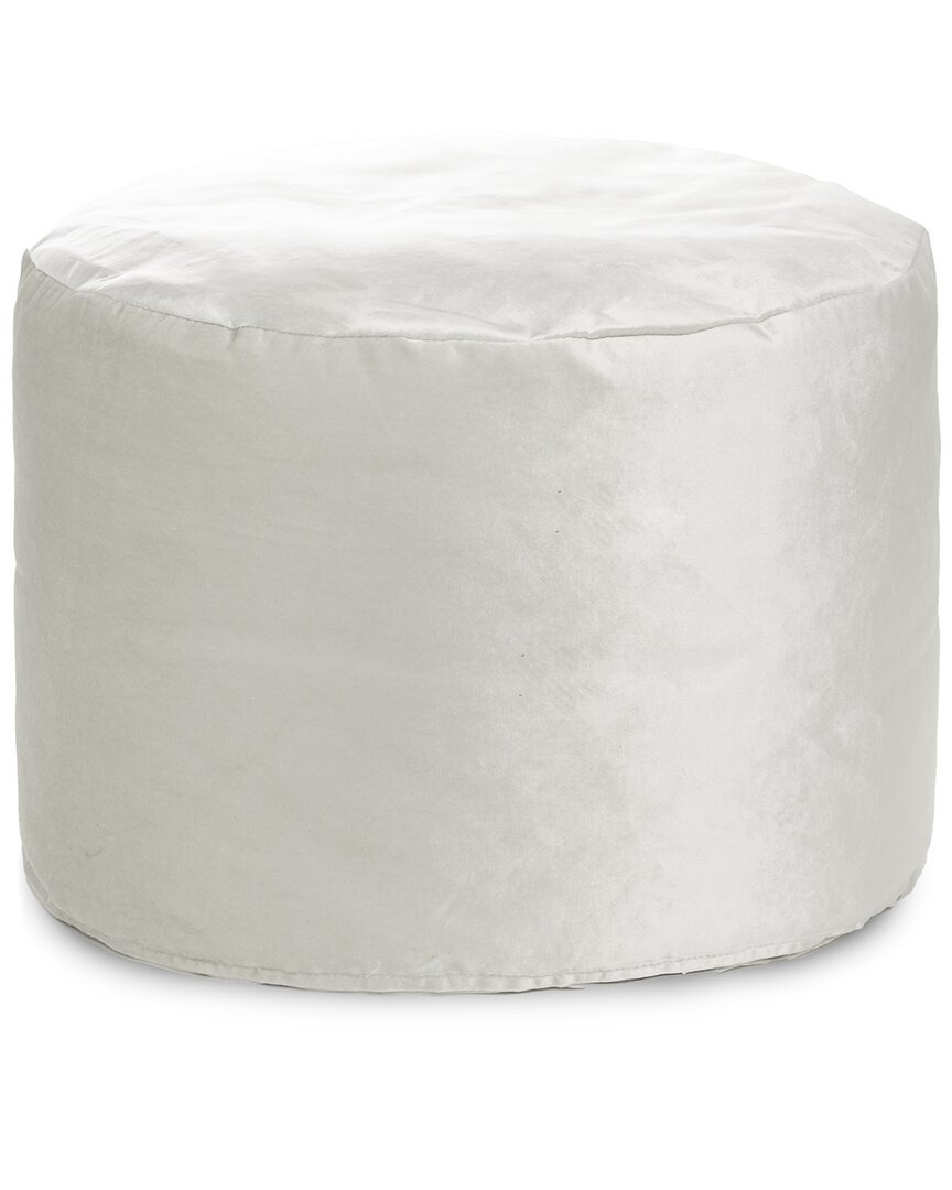 Gouchee Home Eclipse Silver Velvet Pouf