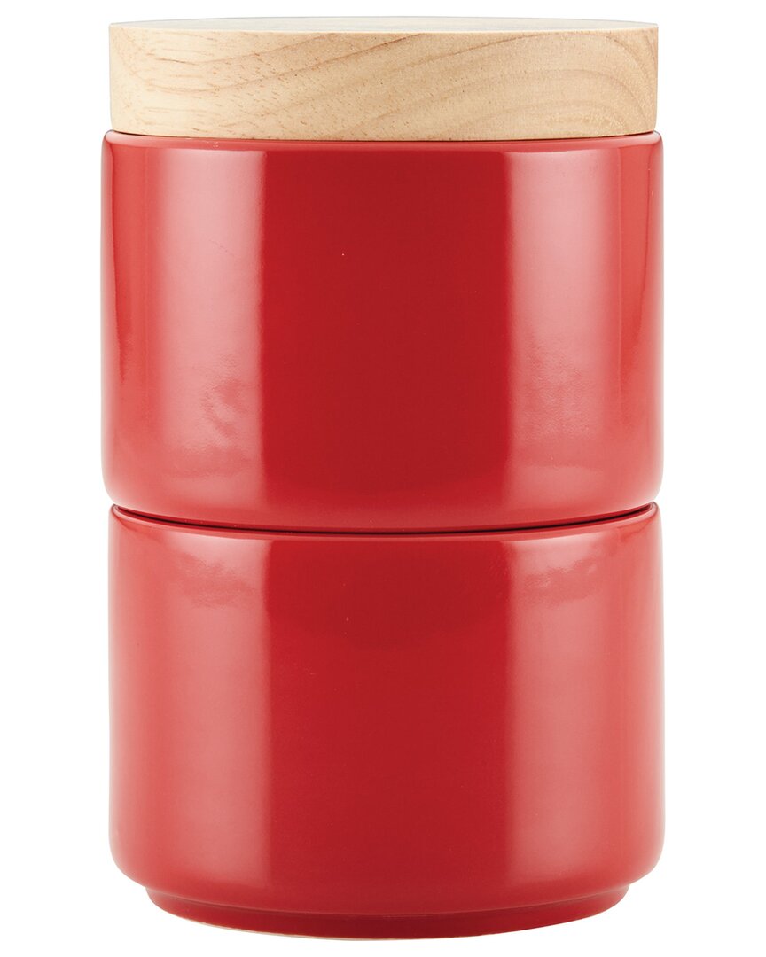 Rachael Ray Ceramic 3pc Stacking Spice Box Set With Lid In Red
