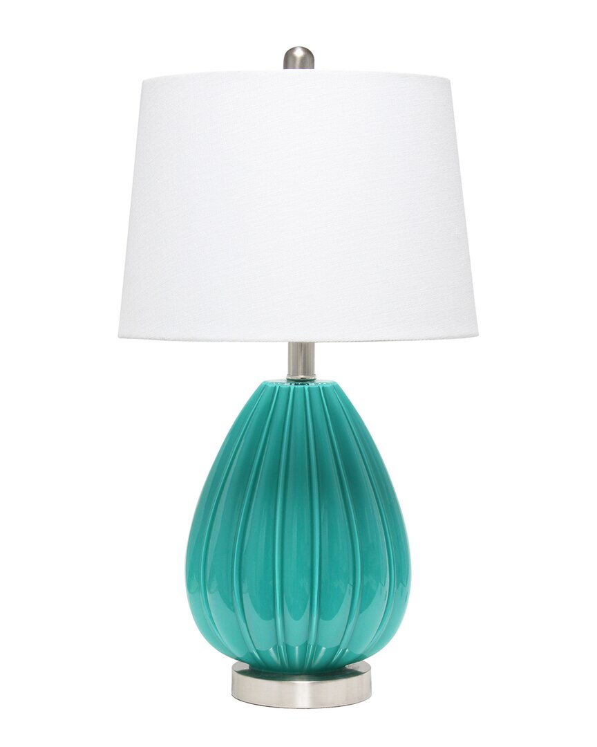 Lalia Home Pleated Table Lamp In Teal