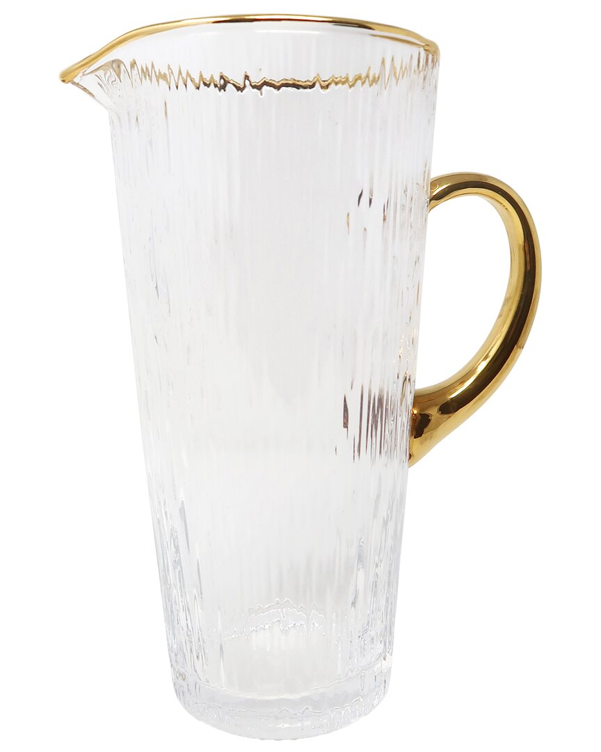 Vivience Clear Pitcher With Handle & Rim Detail