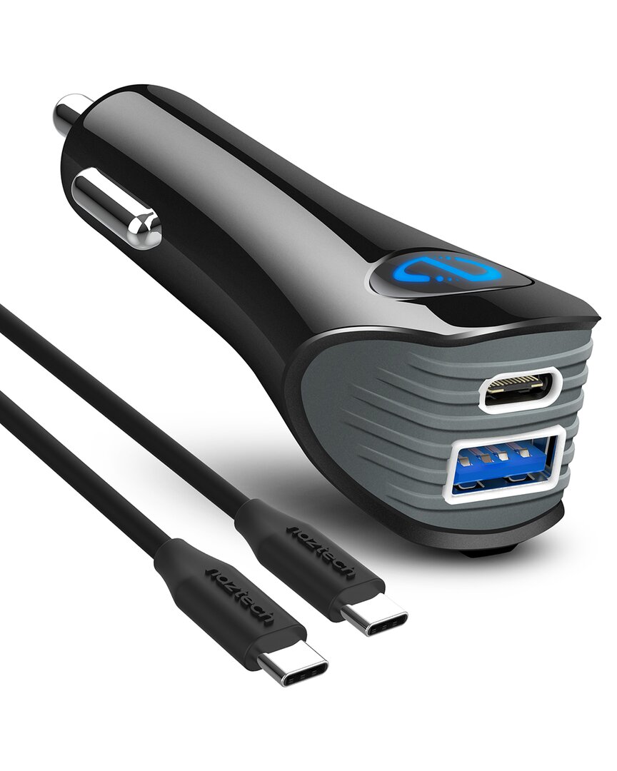 Naztech N420 Pd25w+2.4a Car Charger + C - C Cable 4ft In Black