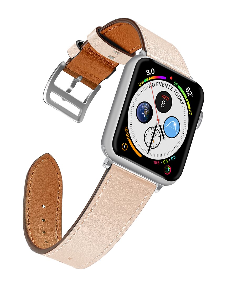 Naztech Leather Beige 42/44mm Band For Apple Watch