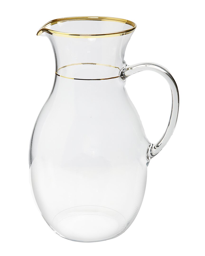 Alice Pazkus Clear Pitcher With Gold Trim In Gold