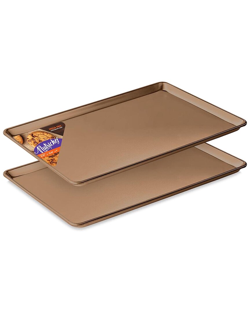 Nutrichef Cookie Sheets (set Of 2) In Gold