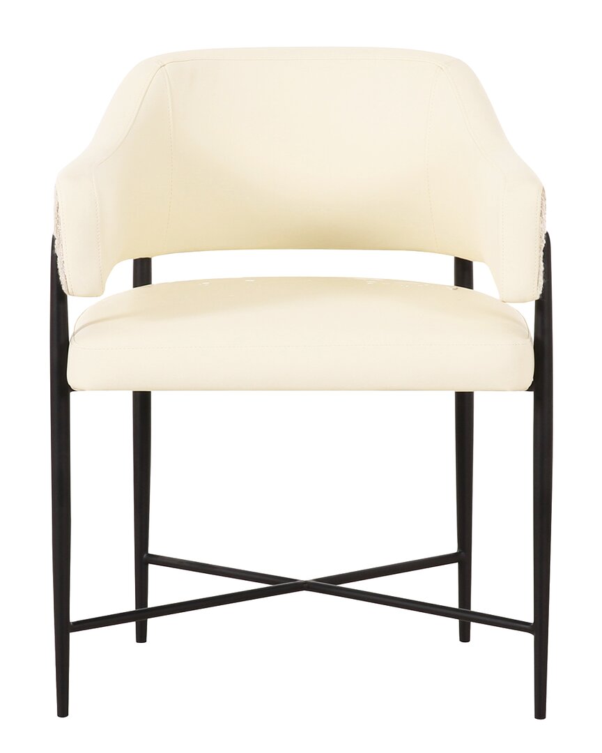 Tov Furniture Sezanne Vegan Leather 2-tone Jacquard Dining Chair