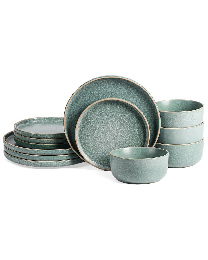 Earth & Clay Amber 12pc Stoneware Dinnerware Set