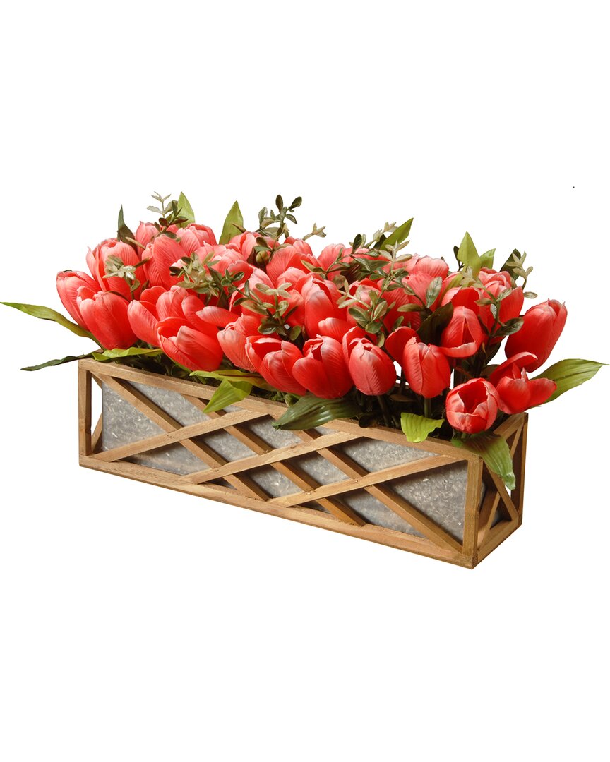 National Tree Company Artificial Flowers In Red