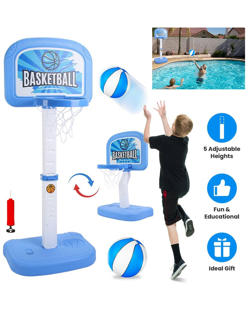 Fresh Fab Finds 2-in-1 Poolside Basketball Game Set In Blue
