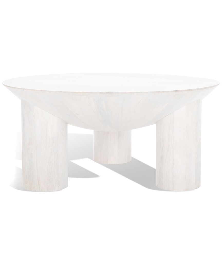Safavieh Couture Calhoun White Wood Coffee Table In White