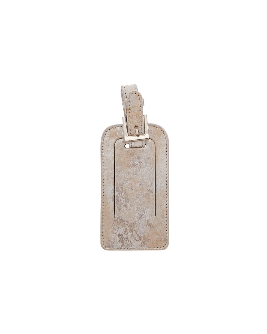 Graphic Image Luggage Tag White Wash Silver
