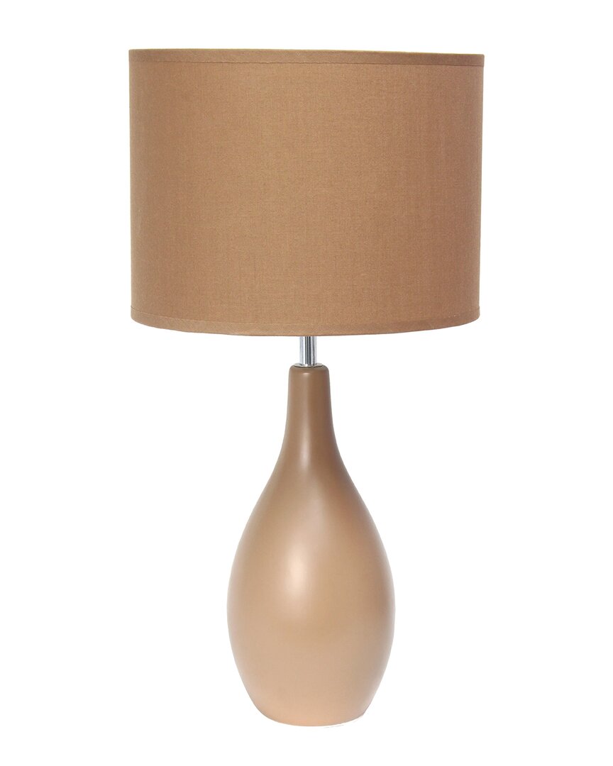 Lalia Home Essentix 18.11in Traditional Standard Ceramic Dewdrop Table Desk Lamp In Brown