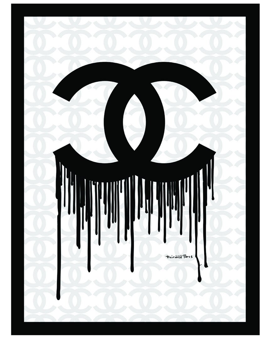 Fairchild Paris Chanel Drip Logo Framed Print Wall Art In Black