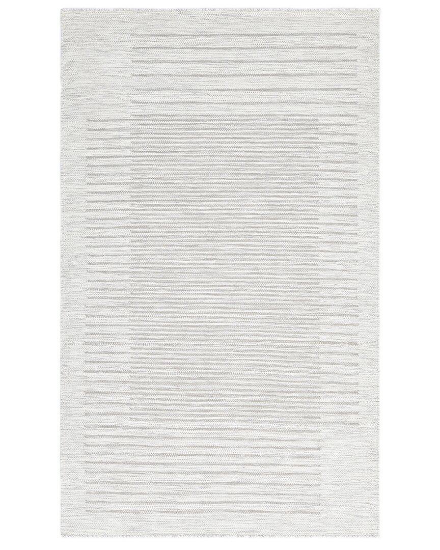 Solo Rugs Flatweave Hand-woven Wool Rug In Silver
