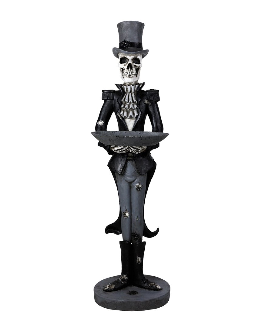 Northlight Skeleton Butler With Tray Standing Halloween Statue In Black