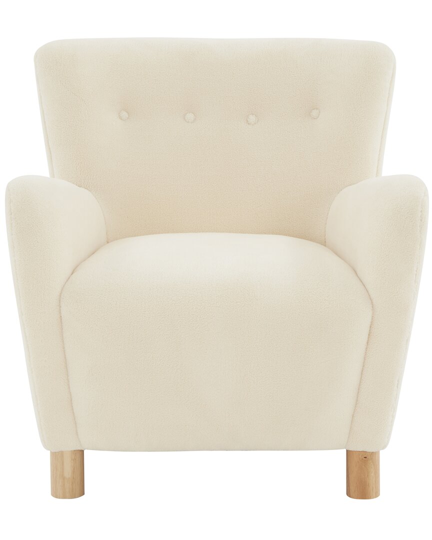 Safavieh Couture Carey Faux Shearling Chair In White