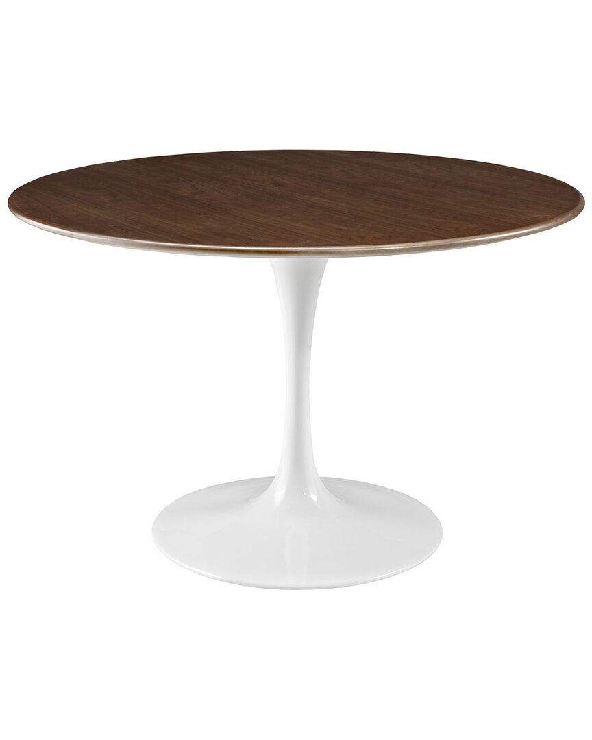 Shop Modway Lippa 47in Round Walnut Dining Table In Brown