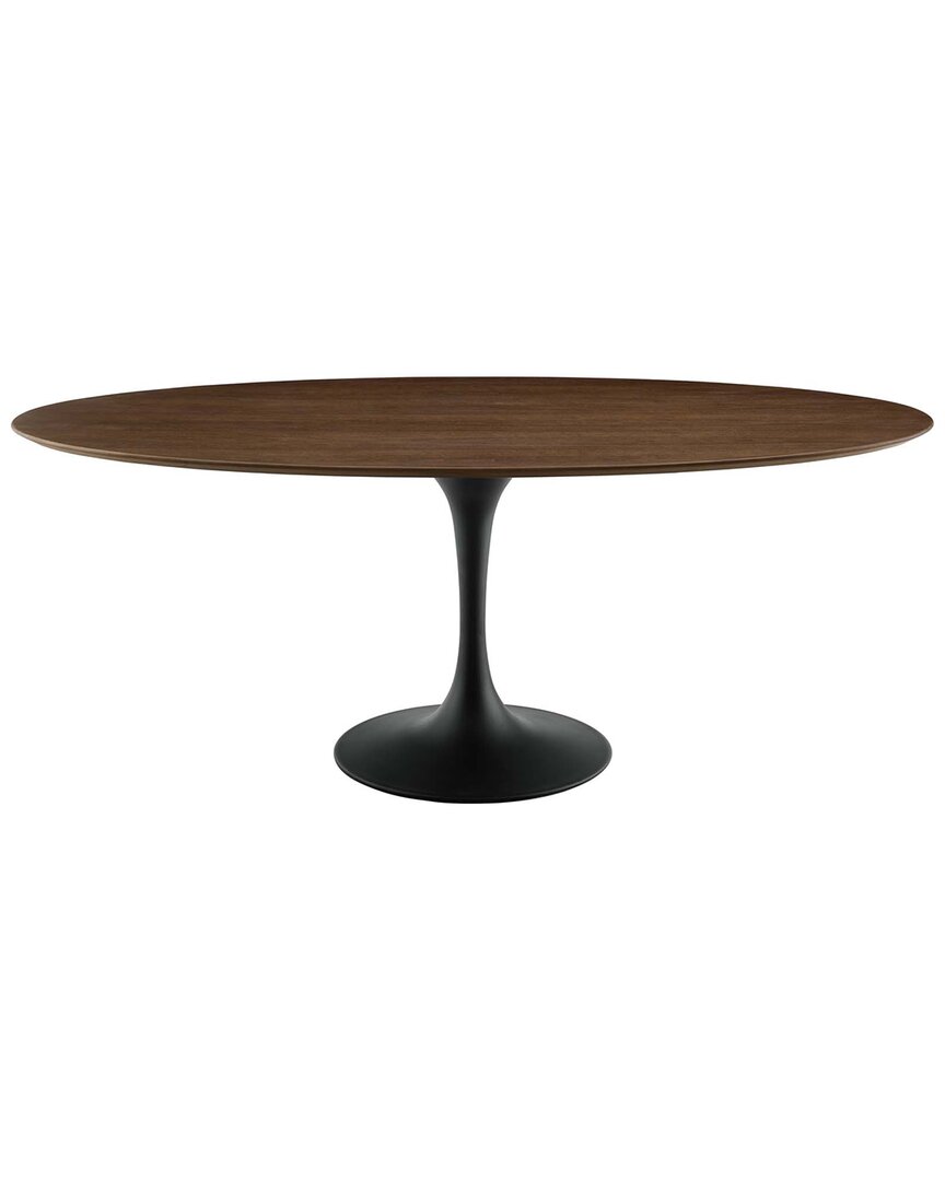 Modway Lippa 78in Oval Wood Dining Table In Black