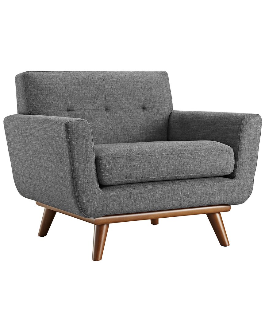 Modway Engage Upholstered Fabric Armchair In Grey