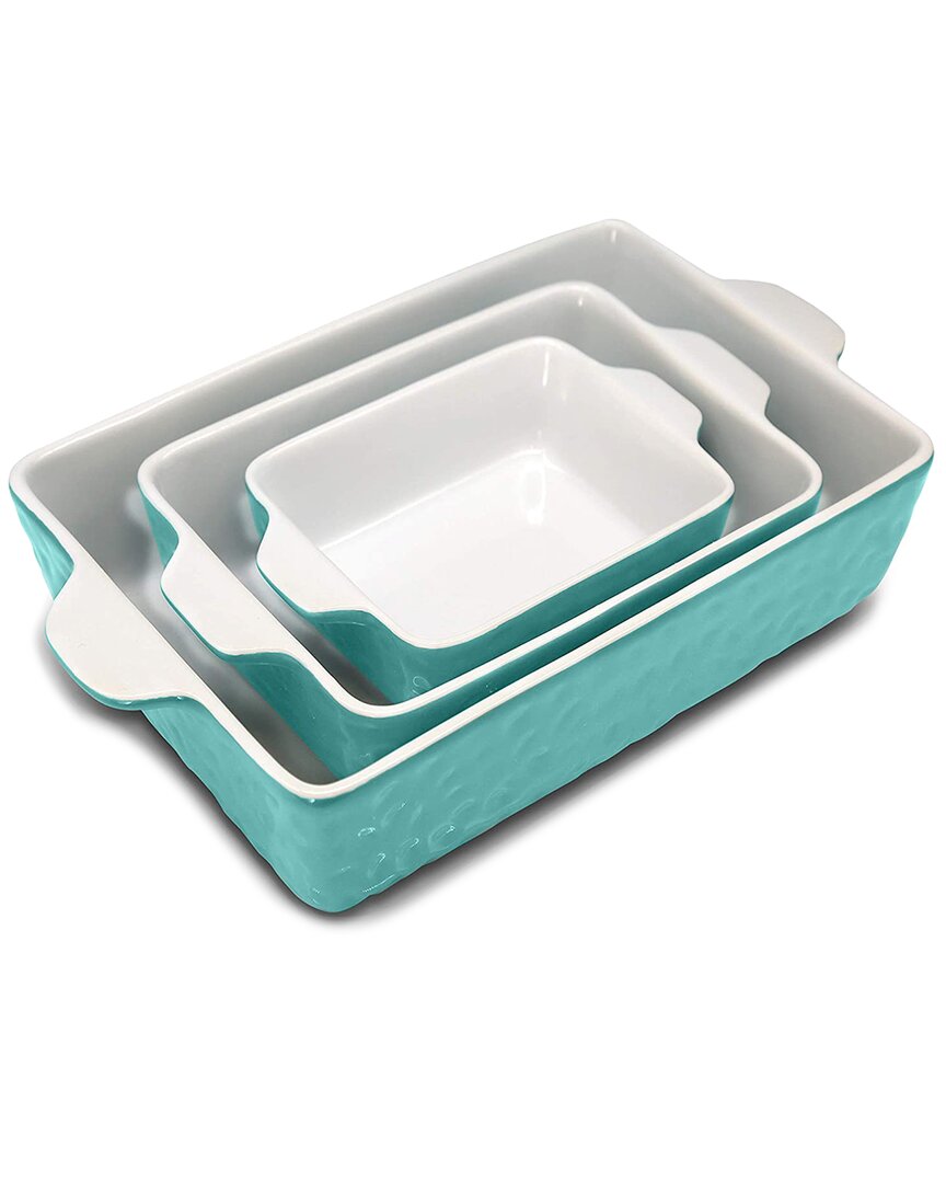 Nutrichef Rectangular Ceramic Bakeware Set - Durab
