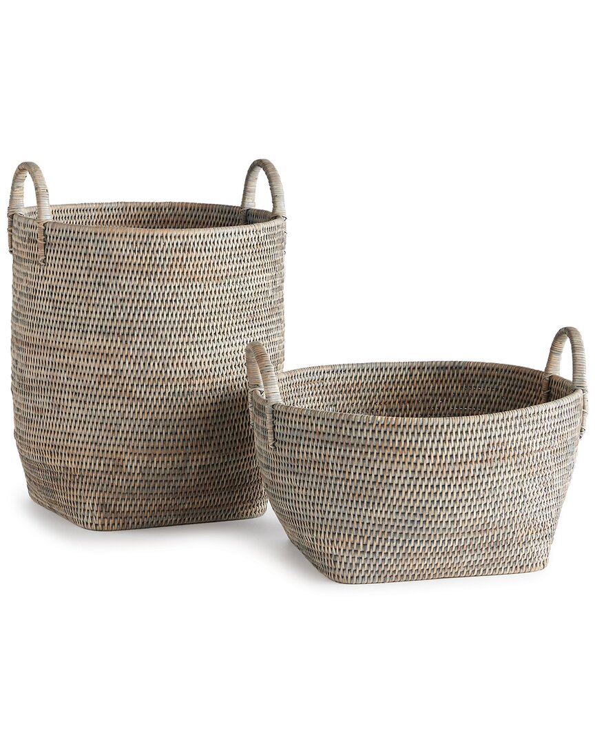 Napa Home & Garden Burma Rattan Orchard Decorative Baskets Set Of 2 In Brown