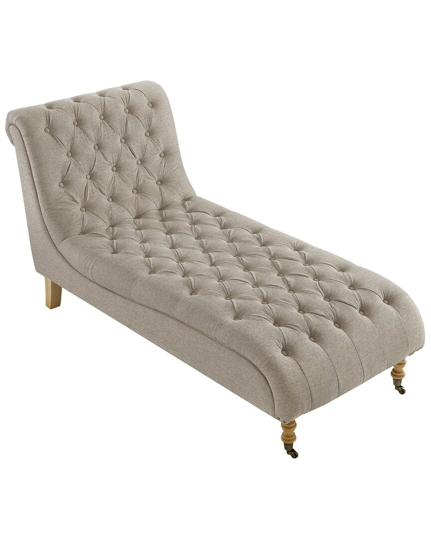 Shabby Chic Yeshua Chaise Lounge In Taupe