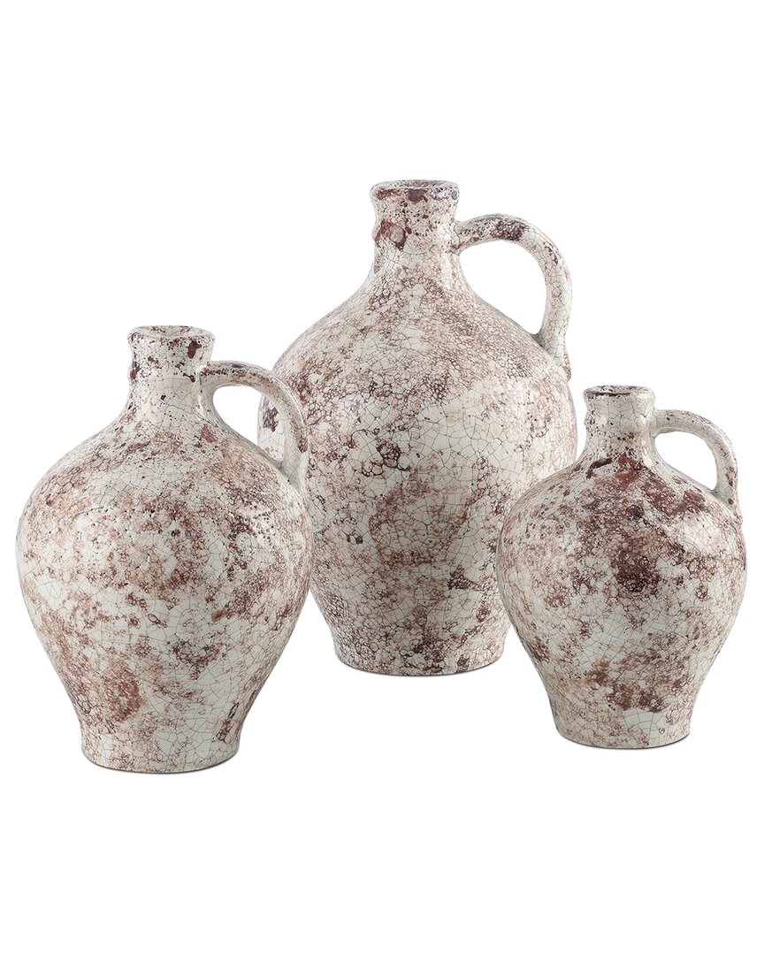 Currey & Company Set Of 3 Marne Demijohn Bottles In Brown