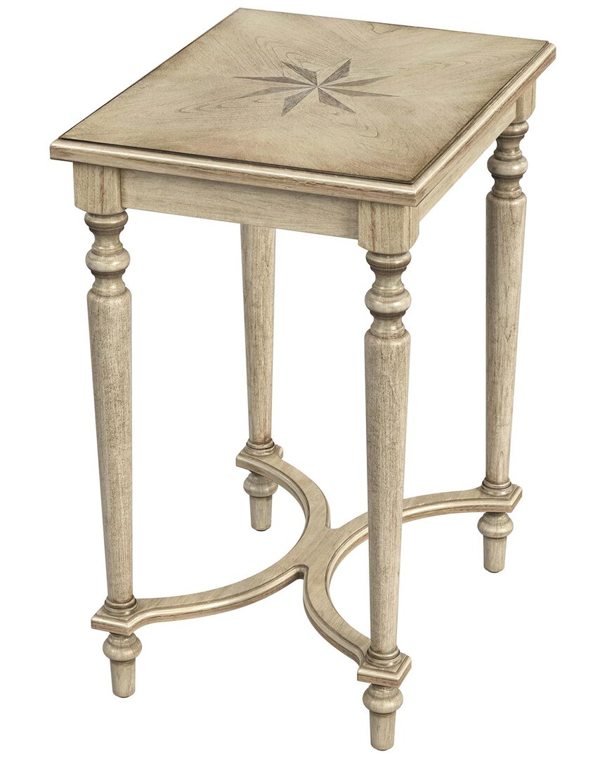 Butler Specialty Company Tyler Solid Wood Inlay Accent Table In Beige