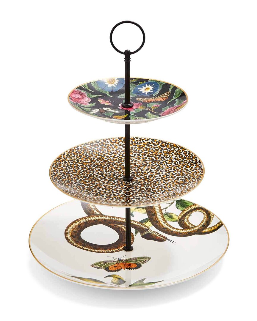 Spode Creatures Of Curiosity 3-tier Cake Stand In Multicolor