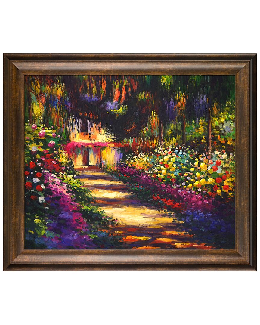 La Pastiche Pathway In Monet's Garden At Giverny Framed Art Print In Multicolor