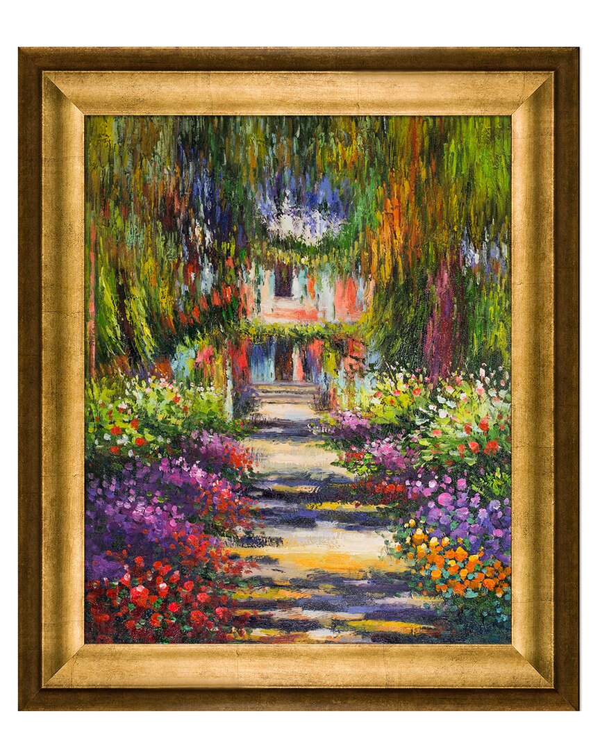 La Pastiche Garden Path At Giverny Framed Art Print In Multicolor