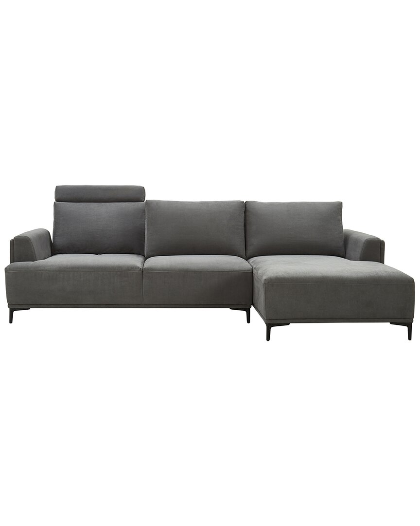 Shop Pasargad Home Modern Right Sectional Lucca Sectional Sofa In Grey