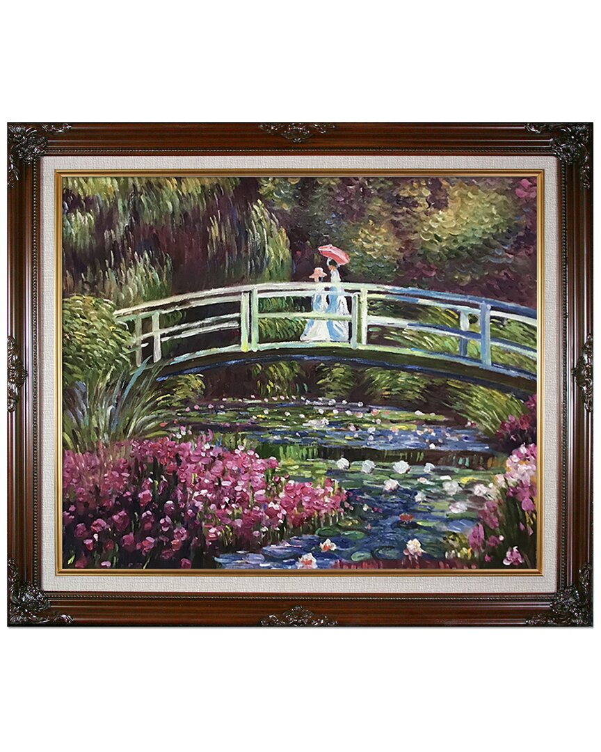 La Pastiche Japanese Bridge In The Artist's Garden Framed Art Print In Multicolor