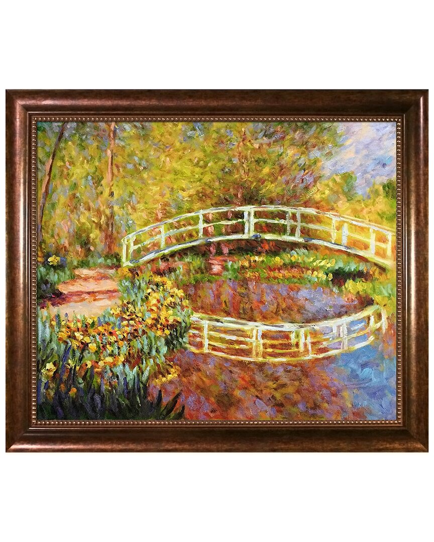 Overstock Art La Pastiche The Japanese Bridge (the Bridge In Monet's Garden, Yellow) Framed Art Print In Multicolor