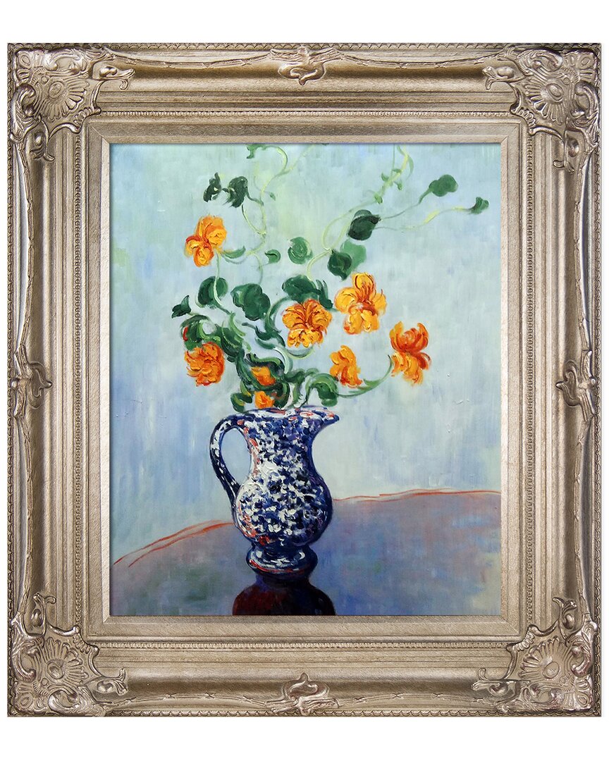 La Pastiche Nasturtiums In A Blue Vase Framed Art Print In Multicolor