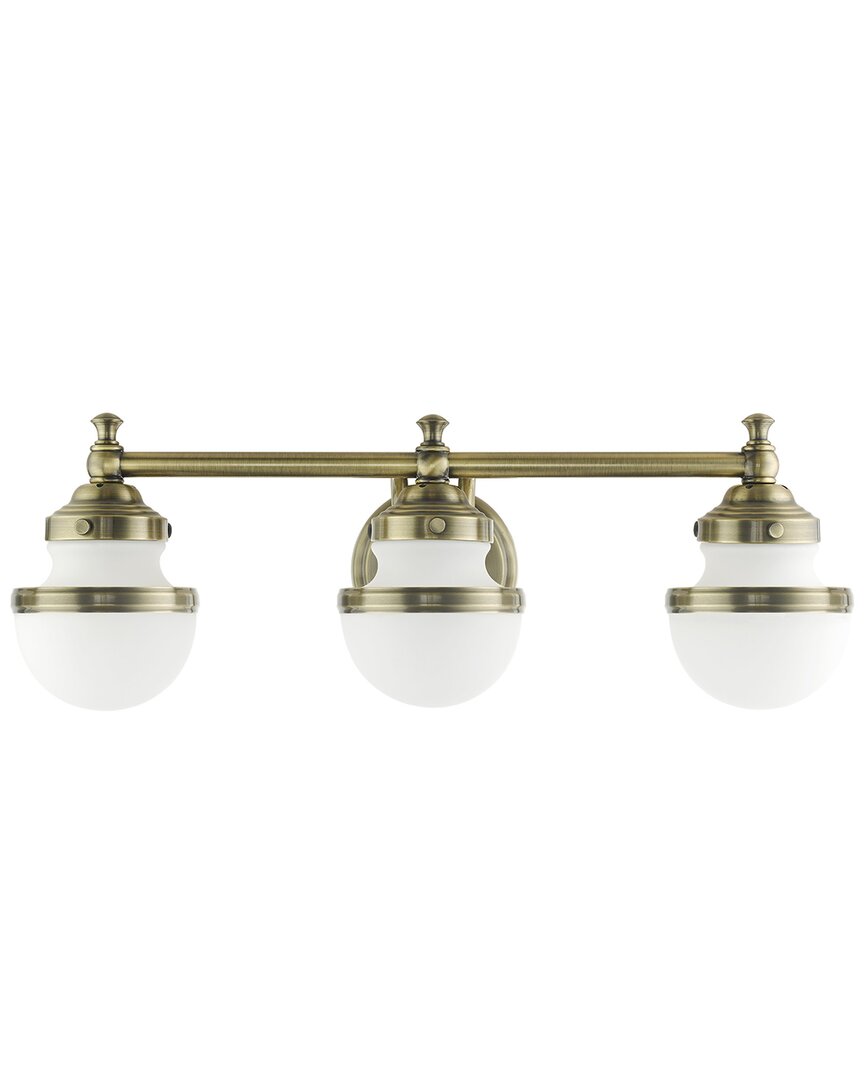 Livex Lighting 3-light Antique Brass Vanity Sconce In Metallic