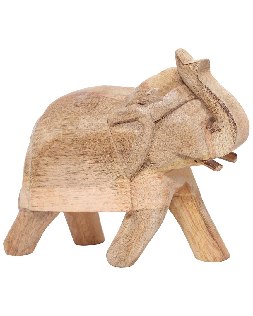 Shop Sagebrook Home 8in Wooden Elephant In Brown