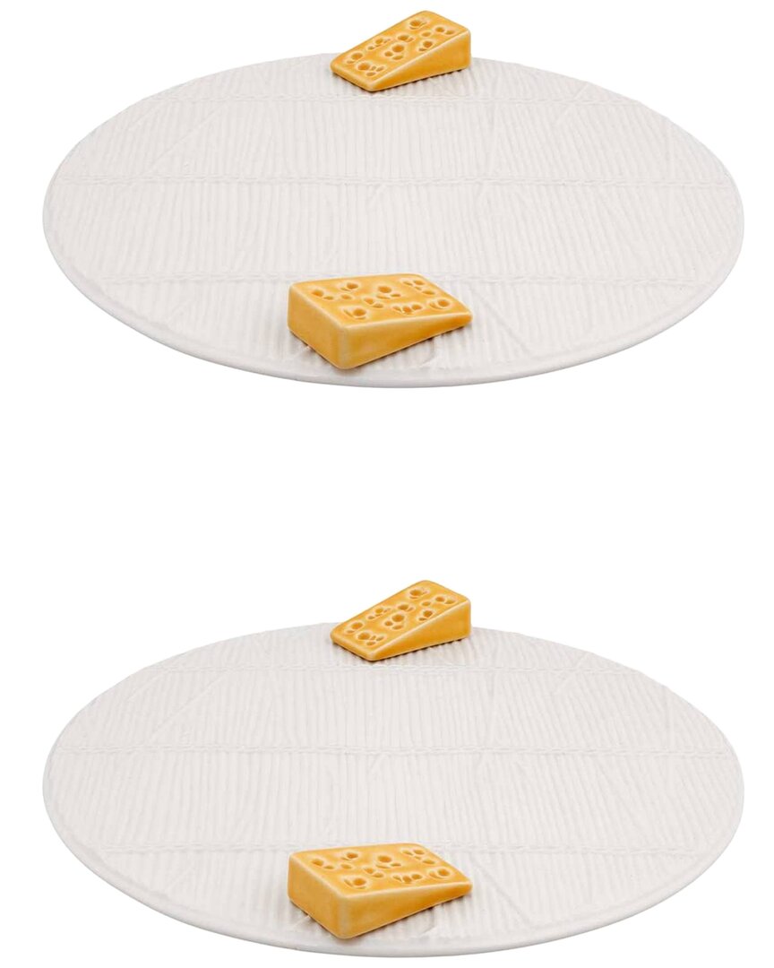 Bordallo Pinhiero Bordallo Pinheiro Set Of 2 Cheese Trays