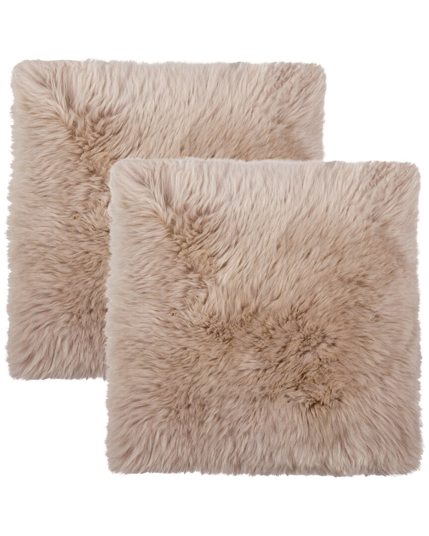 Natural Group Pack Of 2 New Zealand Sheepskin Chair Seat Pad In Brown