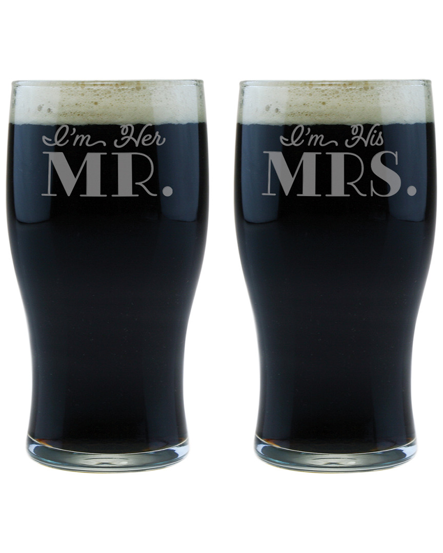 Susquehanna Glass Set Of 2 I'm Her & I'm His Classic Pub Glasses