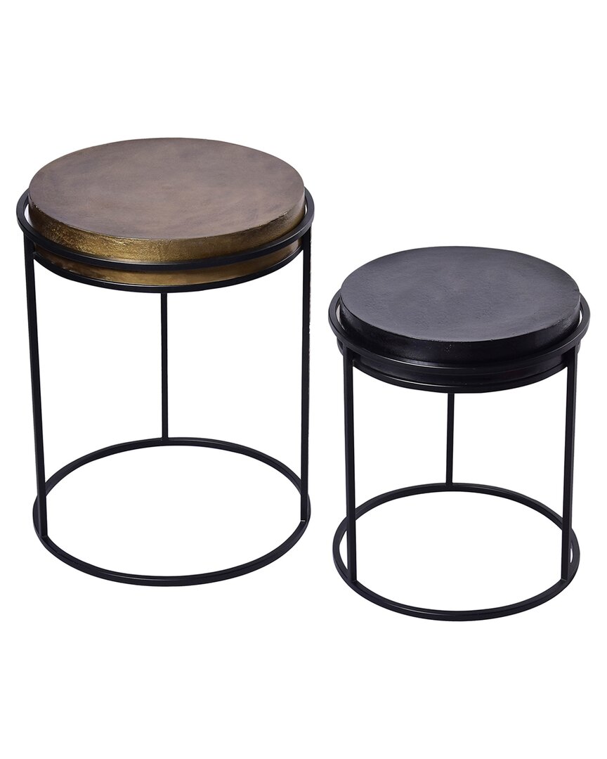 Sagebrook Home Nested Round Side Tables In Black