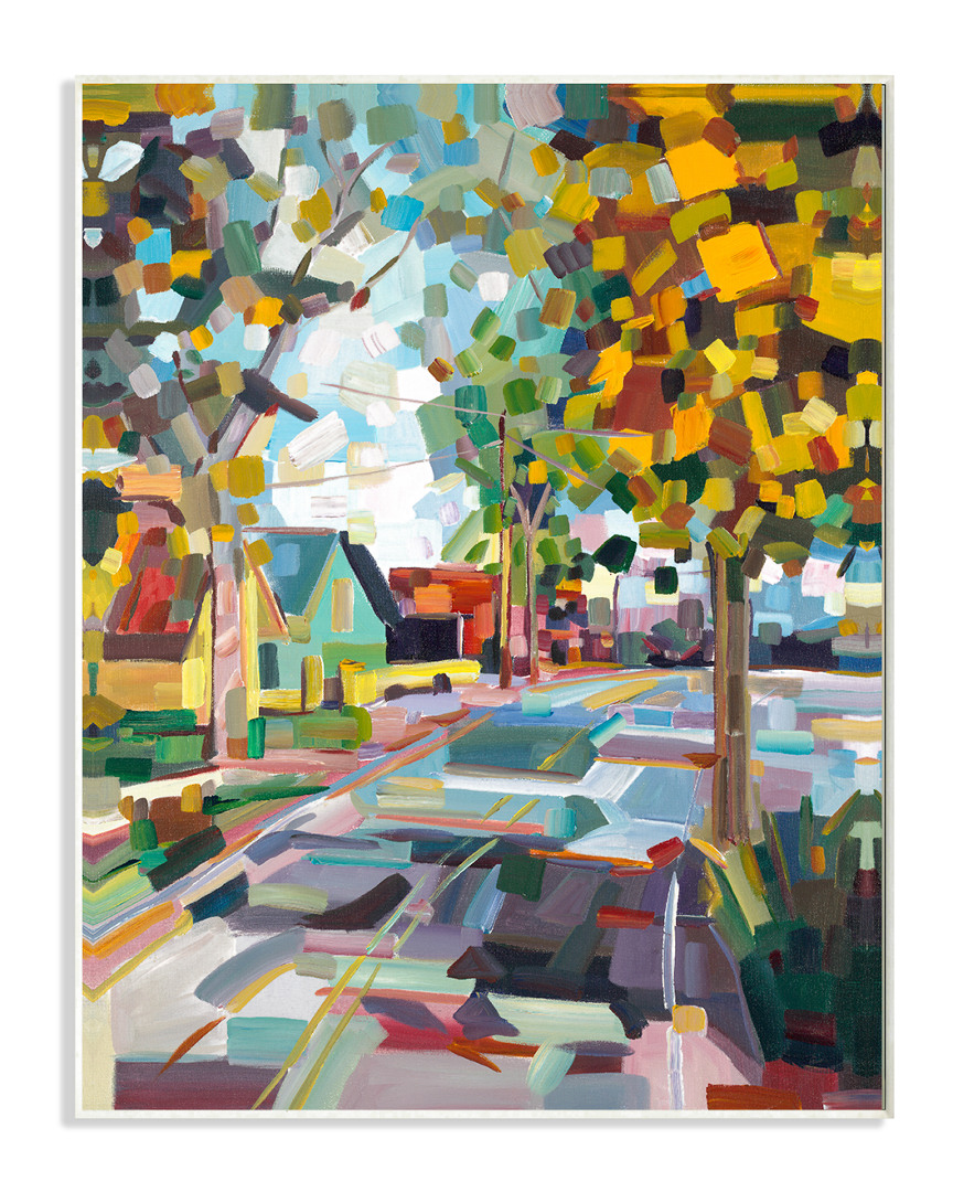 Stupell Geometric New England Fall Scene Canvas Art