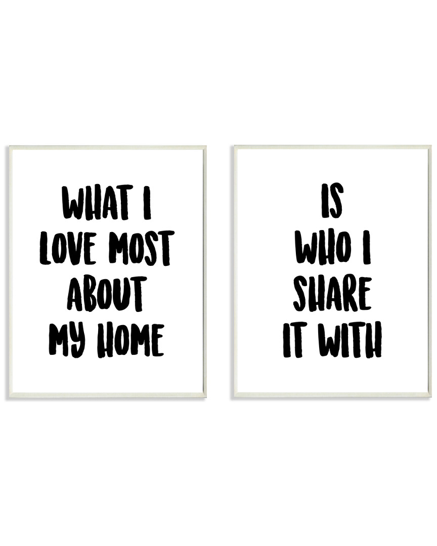 Stupell 2pc Sharing Home Together Typography Set In White