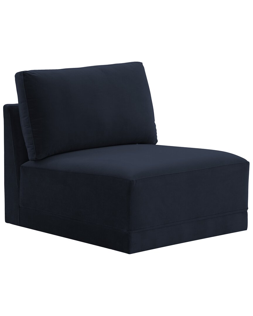 Tov Furniture Willow Velvet Armless Chair In Navy