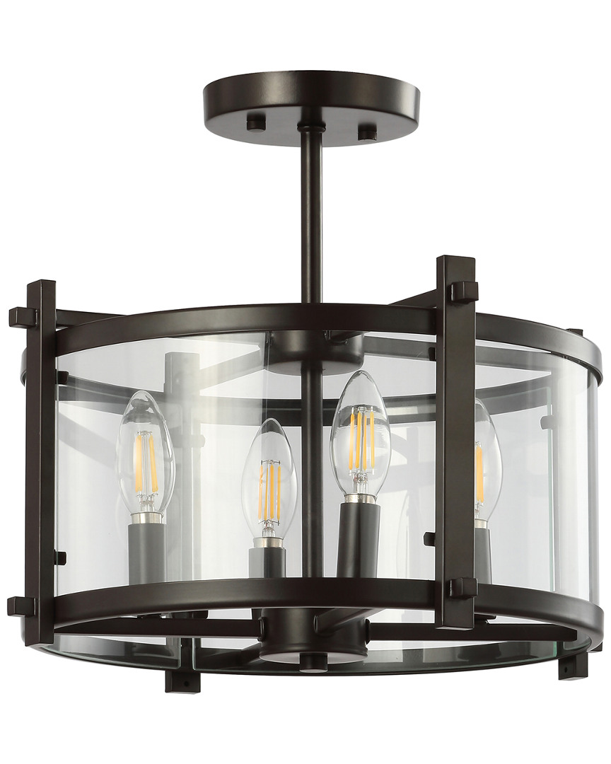 Jonathan Y Hampdon 15in Modern Drum Led Flush Mount